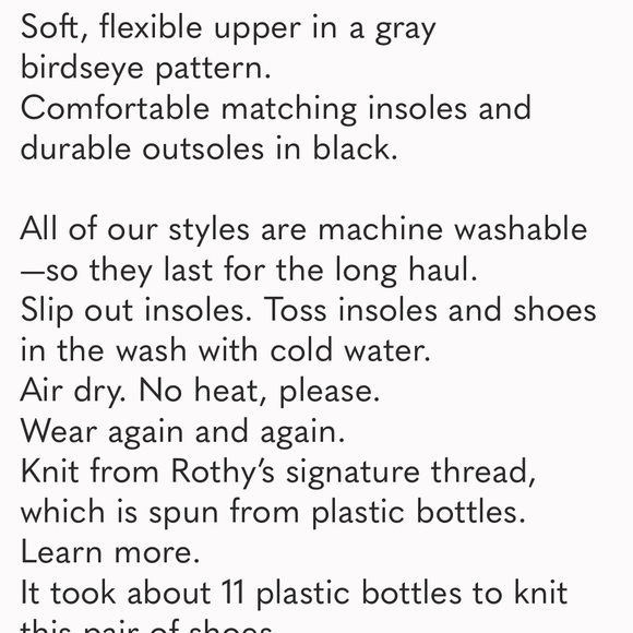 Rothy's Gray Flats Modern Minimalist Design - Picture 8 of 8